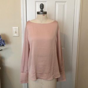 Ann Taylor Size M Satin Boatneck Blouse